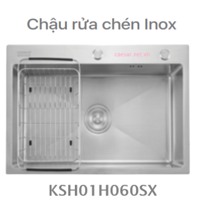 Chậu rửa chén inox - 1 Hộc CAESAR - KSH01H060SX