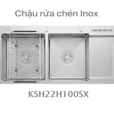 Chậu rửa chén inox - 2 Hộc CAESAR - KSH22H100SX