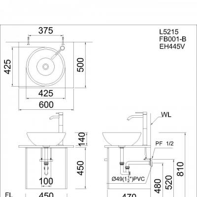 Lavabo đặt trên bàn - L5215