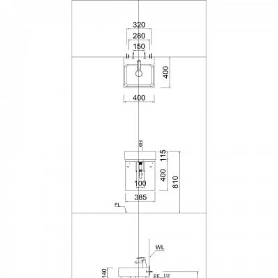 Lavabo + Tủ treo - LF5257 + EH155V